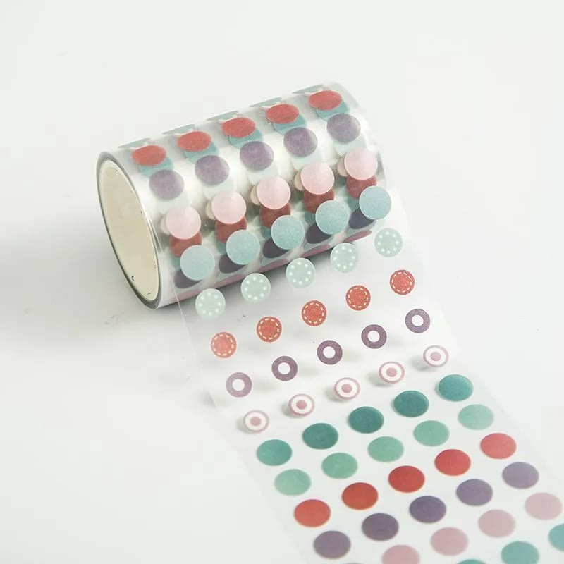 Colorful Round Dot Series Washi Tape Decorative Scrapbook Tape