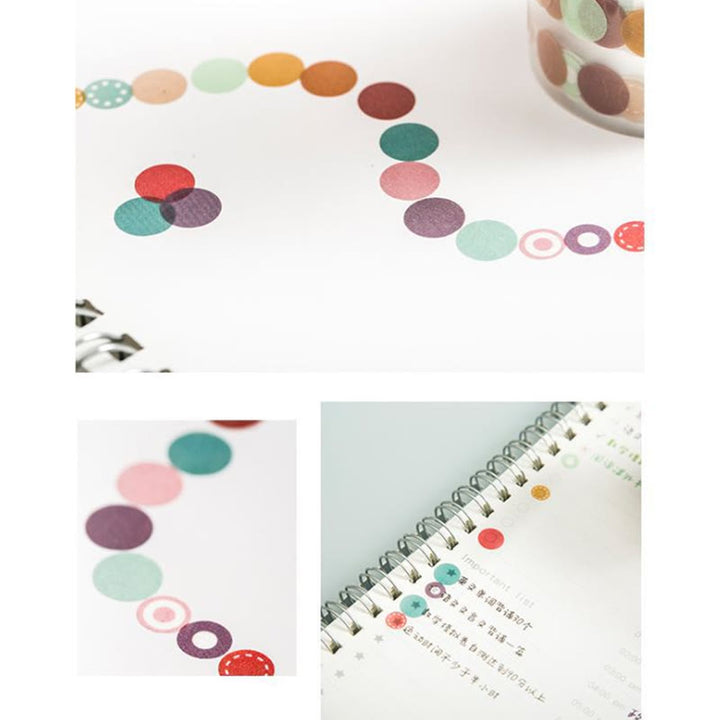 Colorful Round Dot Series Washi Tape Decorative Scrapbook Tape