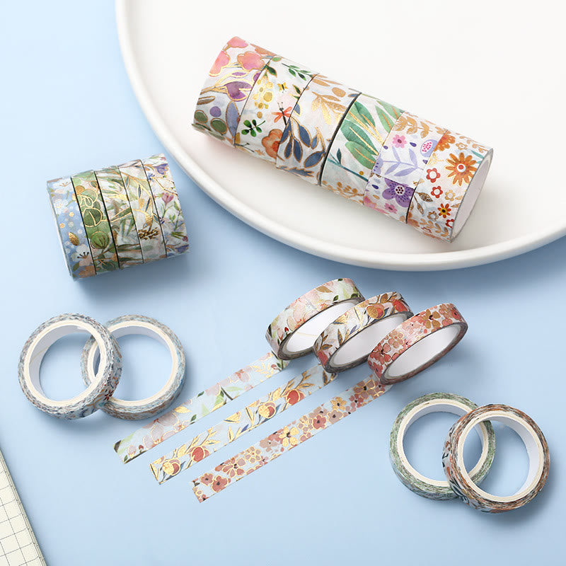 Blooming Flowers Series Washi Tape Set Decorative Scrapbook Tape