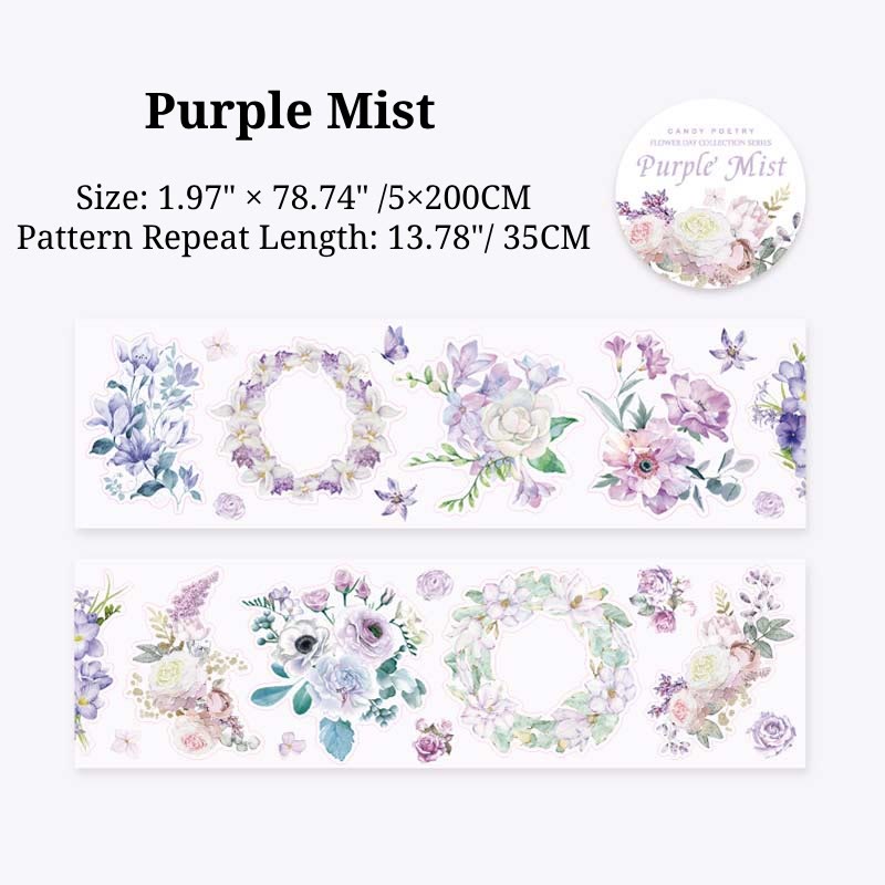 FREE TODAY: Flower Collection Series PET Tape Decorative Scrapbook Tape