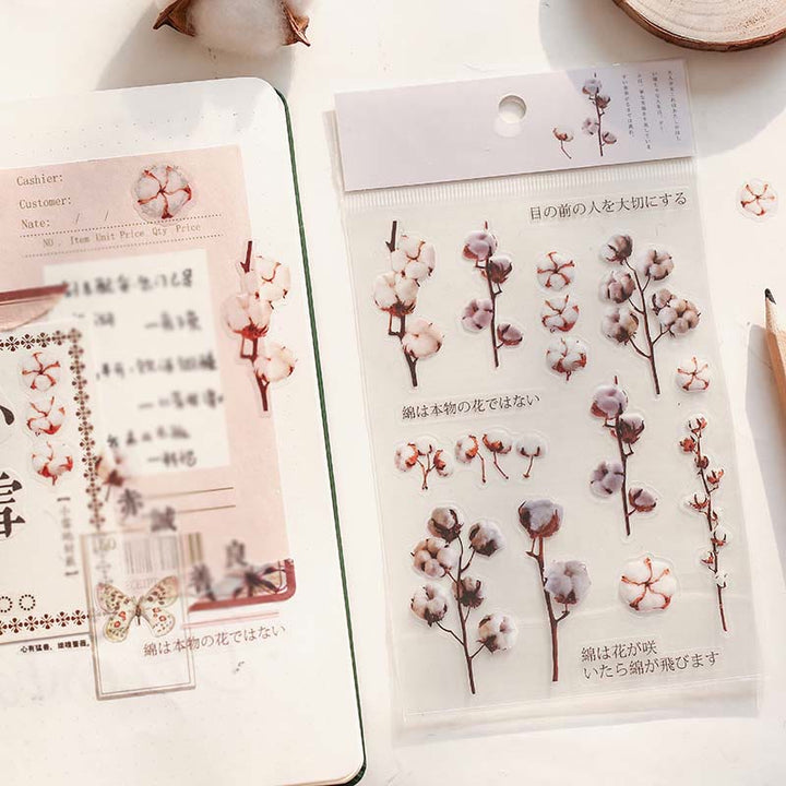 Translucent Romantic Flowers Series PET Sticker Set For Journal Decor