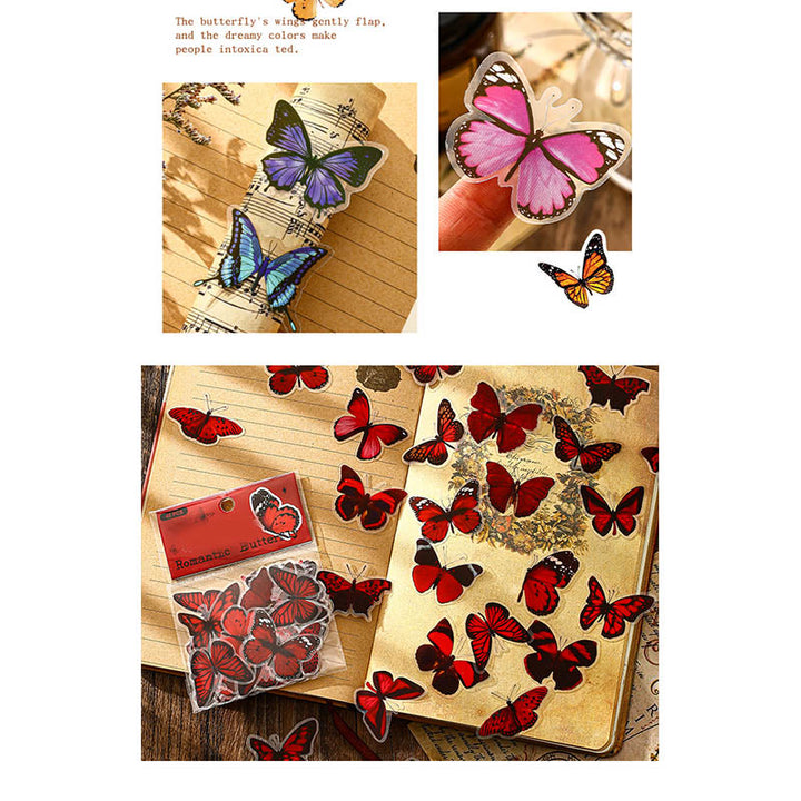 40pcs Pack Butterfly World Series PET Sticker For Journal Decor