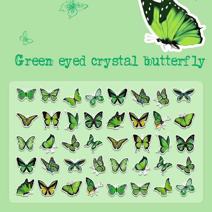 40pcs Pack Butterfly World Series PET Sticker For Journal Decor