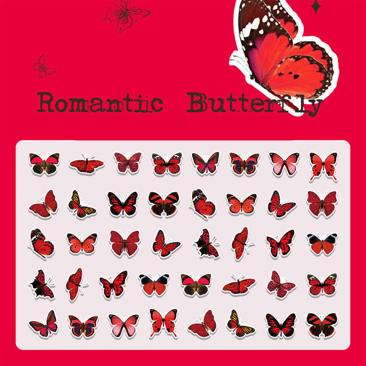 40pcs Pack Butterfly World Series PET Sticker For Journal Decor