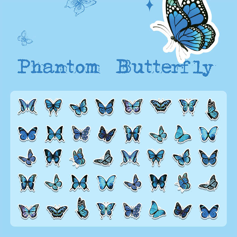 40pcs Pack Butterfly World Series PET Sticker For Journal Decor