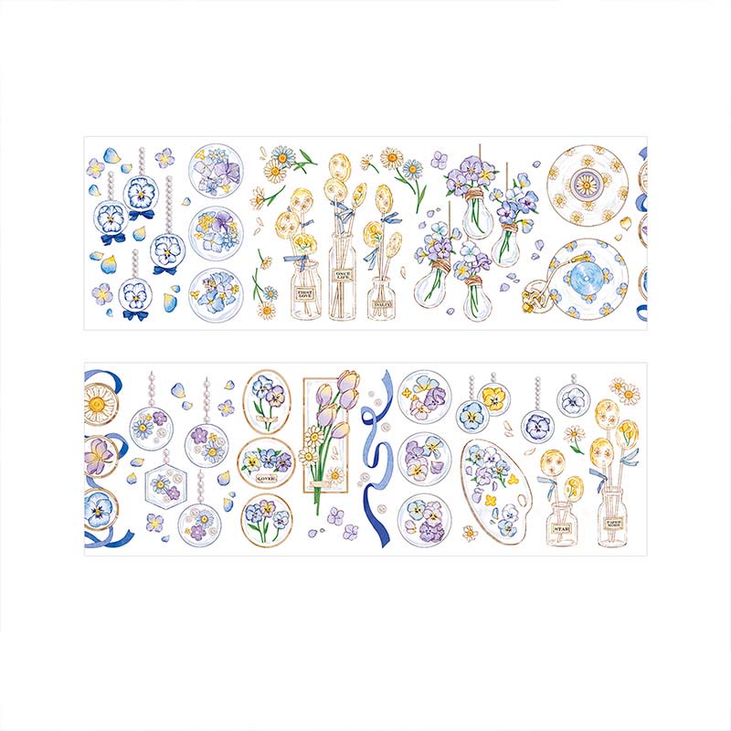 Flowers In Bottle Series Sticker Tape For Journal Decor