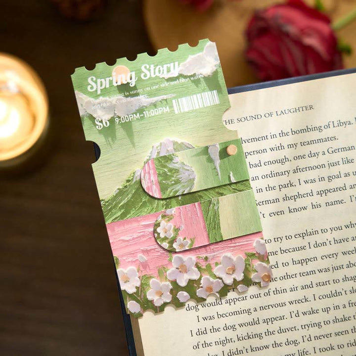 Oil Painting Series Magnetic Bookmark Decorative Book Marker Clip