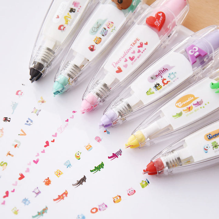 Decorative Tape Pen Kawaii Cartoon Pattern Tape For Diary