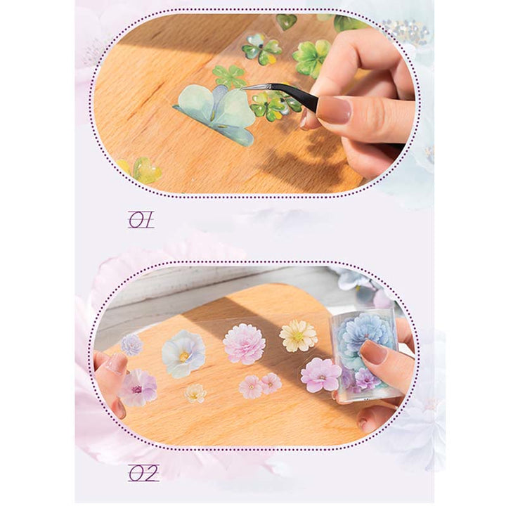 Flower Piece Series PET Tape Decorative Scrapbook Tape