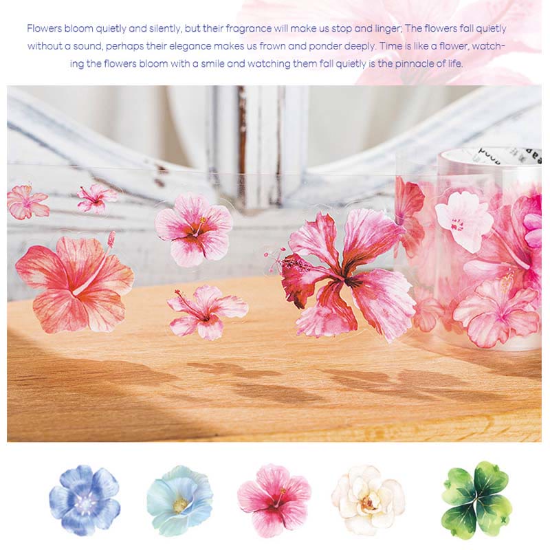 Flower Piece Series PET Tape Decorative Scrapbook Tape