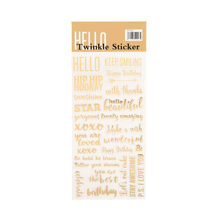 Gold Diary Series PVC Sticker For Journal Decor