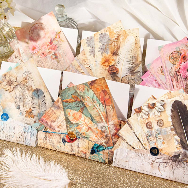 FREE TODAY: Feather Letter Series Paper Set Decorative Journaling Backing Paper