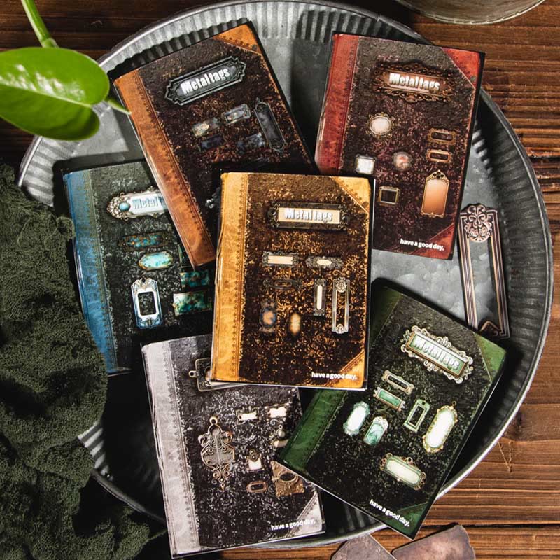 FREE TODAY: 20pcs Pack Antique Metal Label Series Sticker For DIY Journal Decor