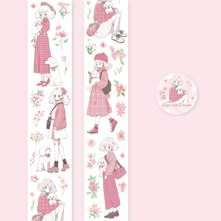 FREE TODAY: Bouquet Girls Series PET Tape Decorative Scrapbook Tape