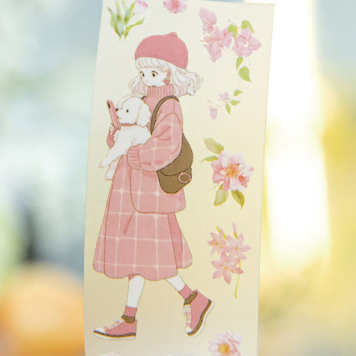 FREE TODAY: Bouquet Girls Series PET Tape Decorative Scrapbook Tape