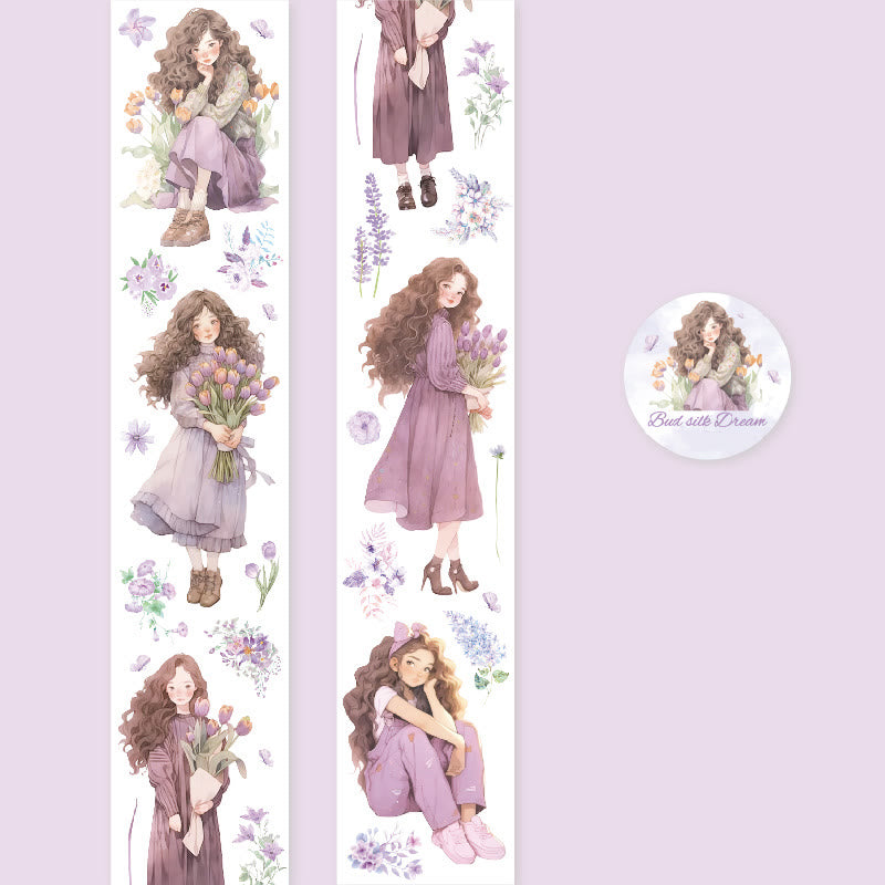 FREE TODAY: Bouquet Girls Series PET Tape Decorative Scrapbook Tape