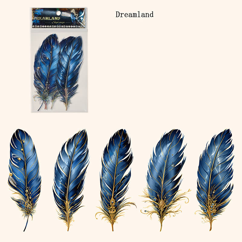 FREE TODAY: Ancient Forest Feather Series Sticker For Diy Journal Decor