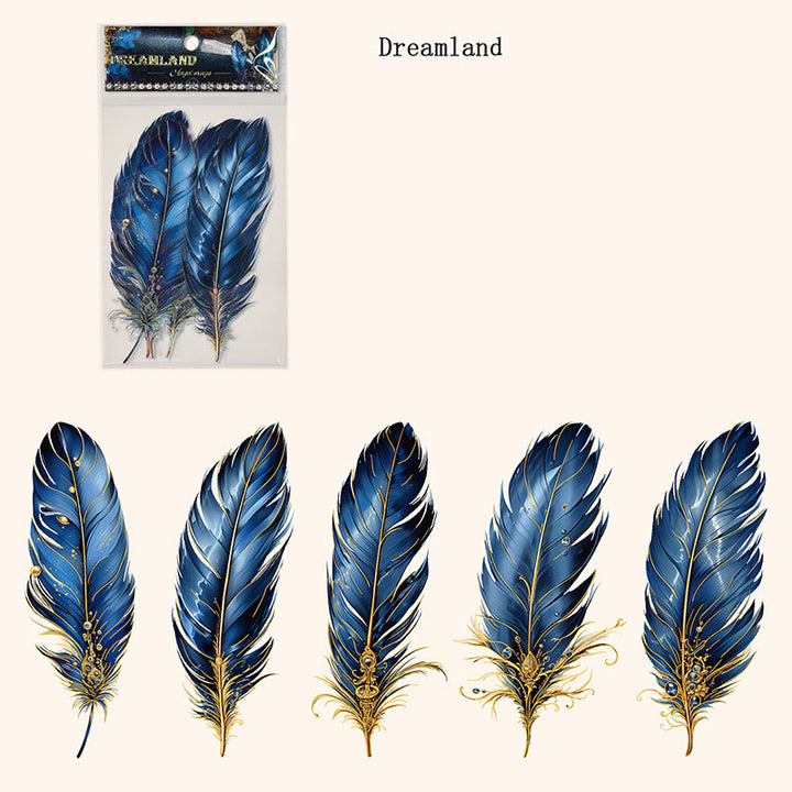 FREE TODAY: Ancient Forest Feather Series Sticker For Diy Journal Decor