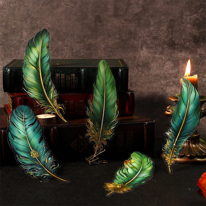 FREE TODAY: Ancient Forest Feather Series Sticker For Diy Journal Decor