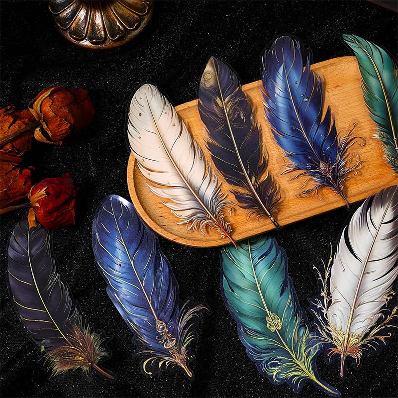 FREE TODAY: Ancient Forest Feather Series Sticker For Diy Journal Decor