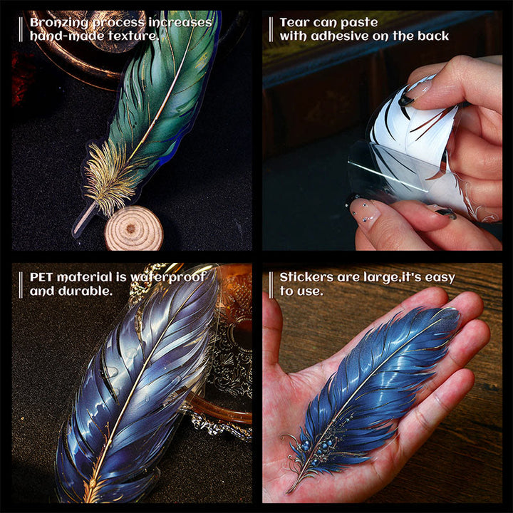 FREE TODAY: Ancient Forest Feather Series Sticker For Diy Journal Decor