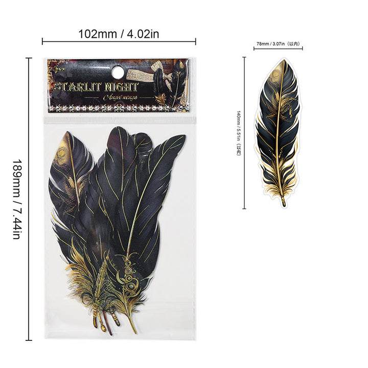 FREE TODAY: Ancient Forest Feather Series Sticker For Diy Journal Decor