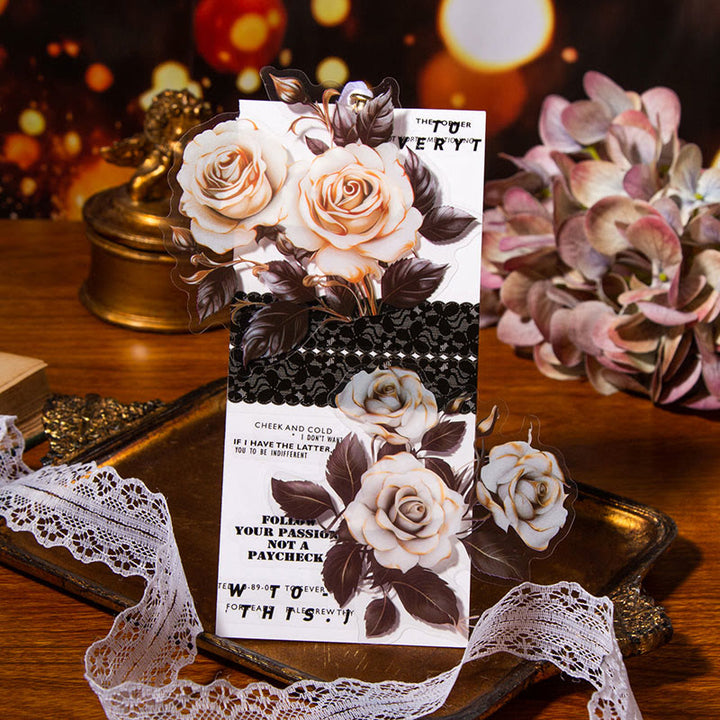 FREE TODAY: Date Rose Series PET Sticker For DIY Journal Decor