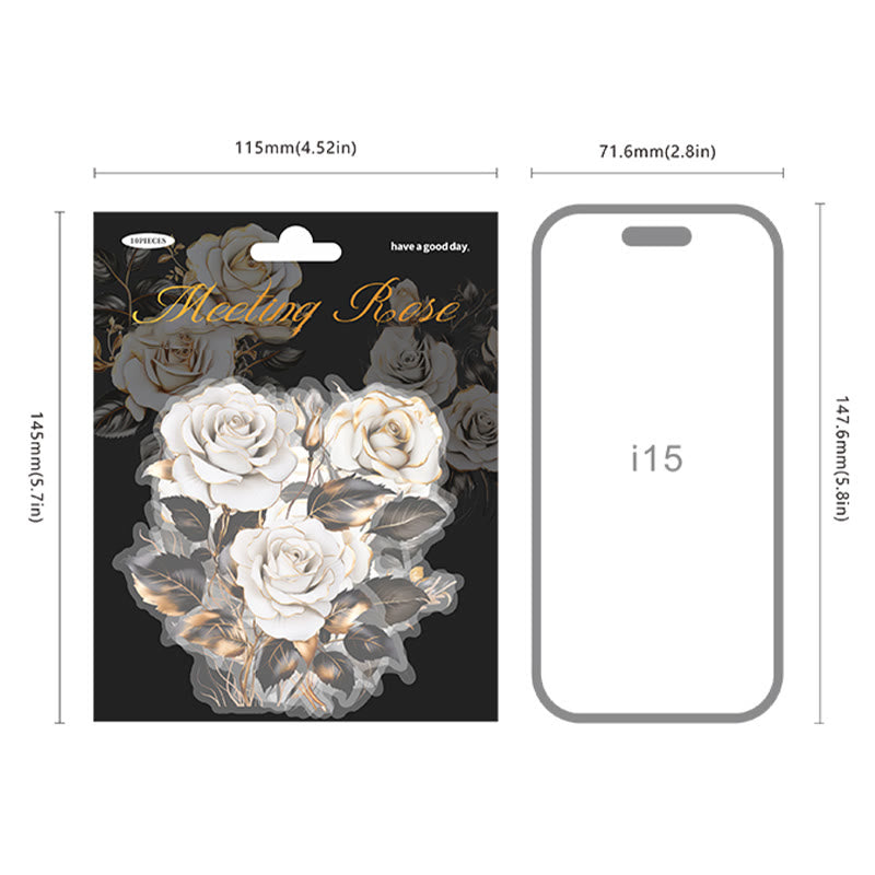 FREE TODAY: Date Rose Series PET Sticker For DIY Journal Decor