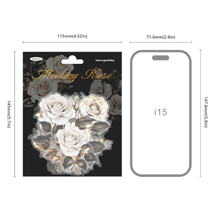 FREE TODAY: Date Rose Series PET Sticker For DIY Journal Decor