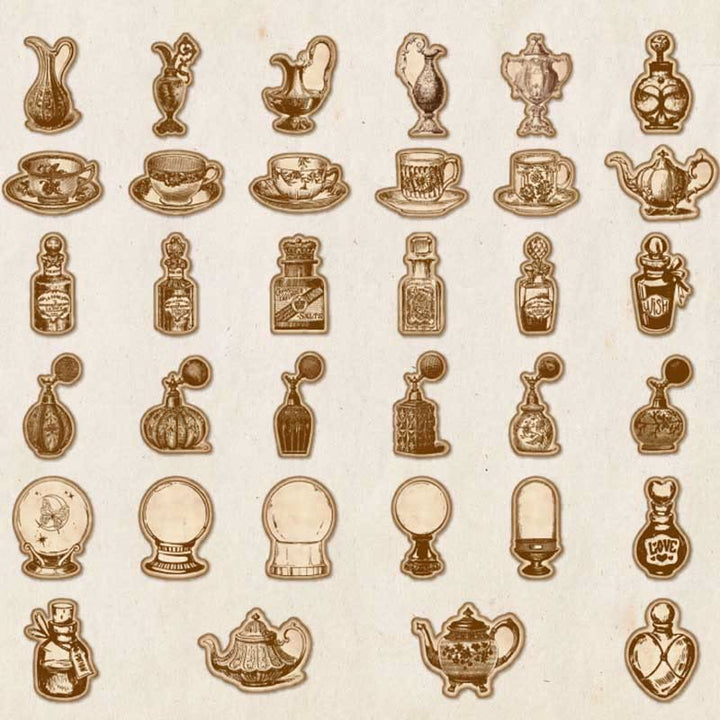 FREE TODAY: 100Pcs Retro Old Time Objects Sticker for Scrapbook Journaling