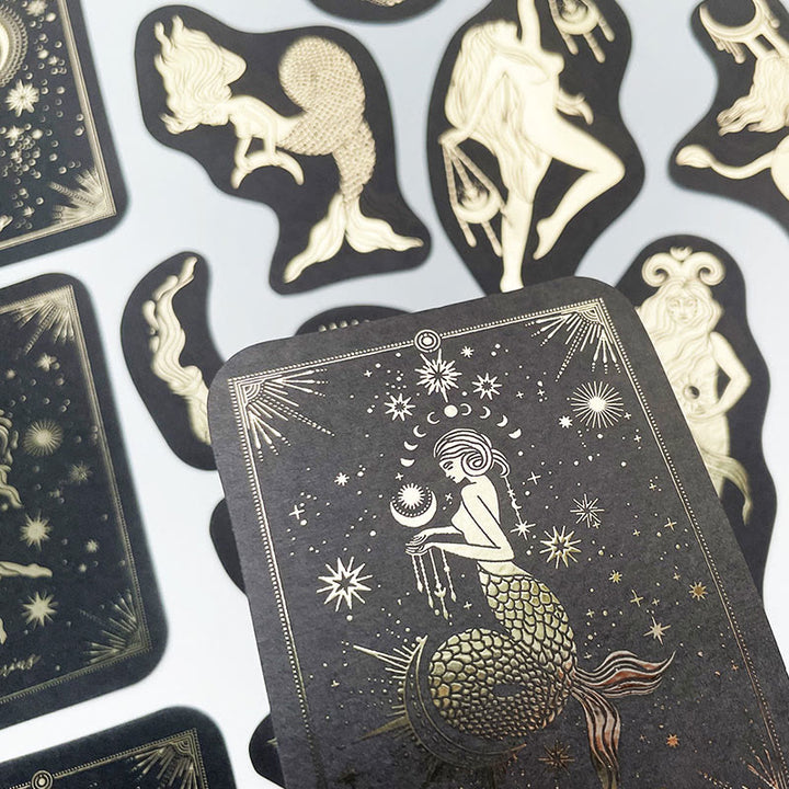 Constellation Girl Gold Stamping Series Sticker For DIY Journal Decor