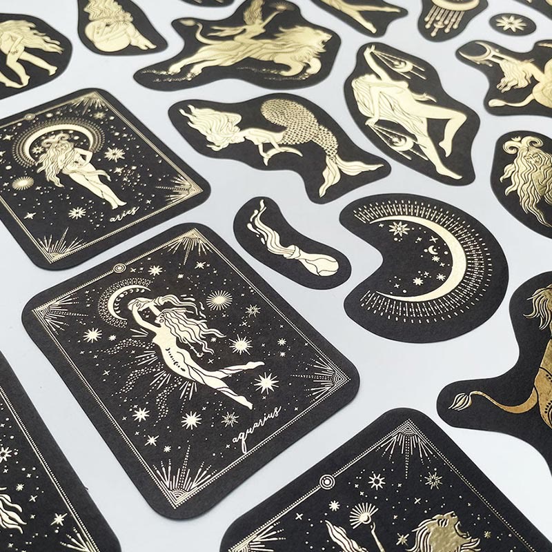 Constellation Girl Gold Stamping Series Sticker For DIY Journal Decor