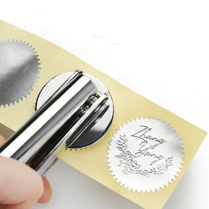 Personalized Embosser With Initial Letter And Text For Book Lover