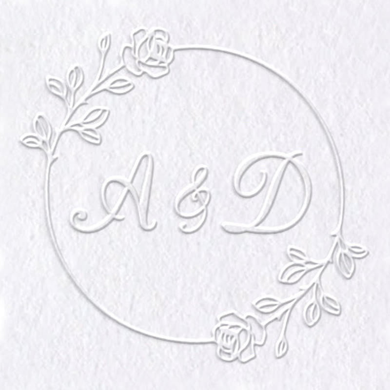 Personalized Initial Rose Embosser Stamp Wedding Invitation Embosser