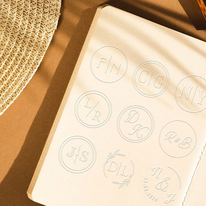 Custom Initials Wedding Embosser Stamp Paper Embossing Stamp