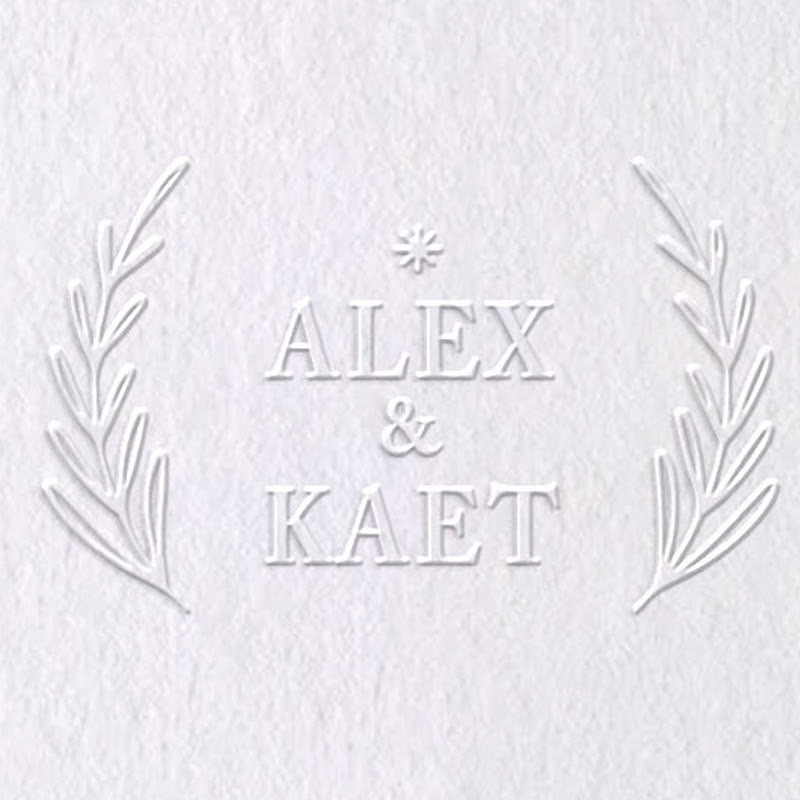 Custom Floral Name Wedding Embosser Stamp Seal