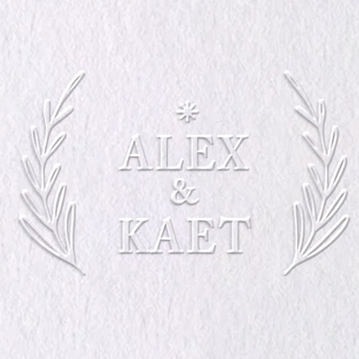 Custom Floral Name Wedding Embosser Stamp Seal