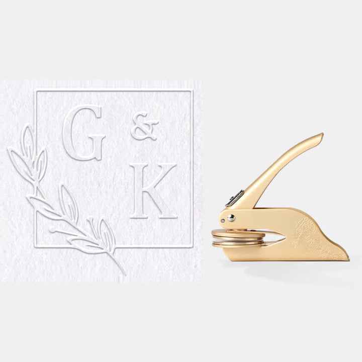 Custom Wedding Embosser Personalize Initials Hand-held Embossing Stamp