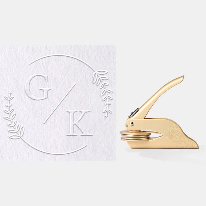 Personalized Stainless Steel Initials Seal Embosser for Book Envelopes Napkins