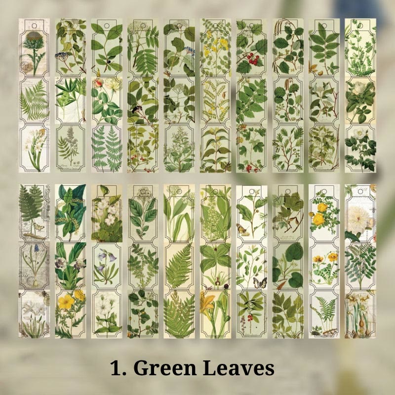 Vintage Plant Long Strip Stickers Creative Journal Decor