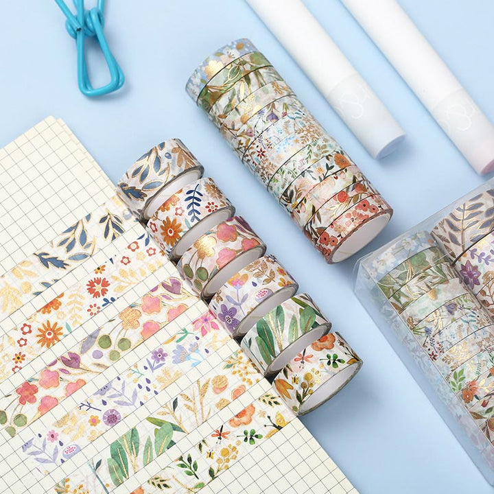 Blooming Flowers Series Washi Tape Set Decorative Scrapbook Tape