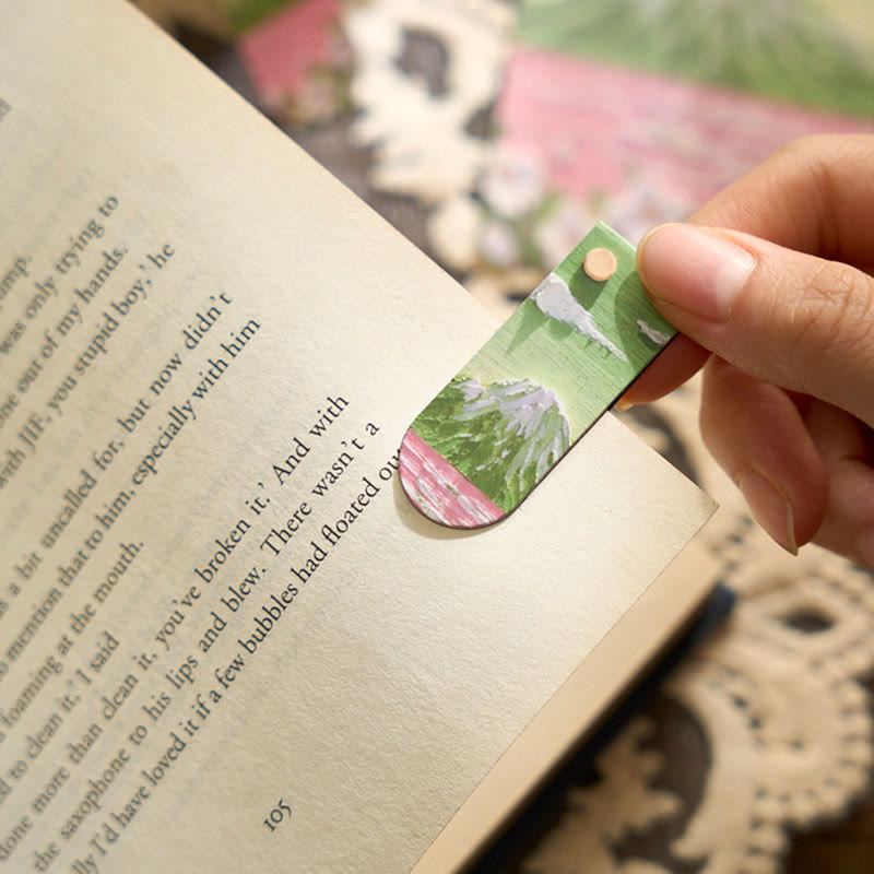 Oil Painting Series Magnetic Bookmark Decorative Book Marker Clip