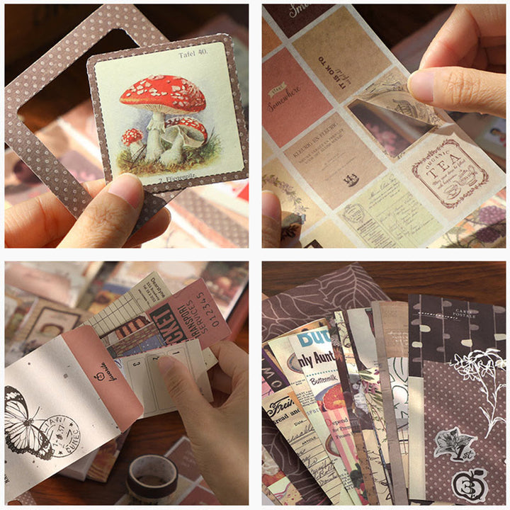 Retro Art Mail Series Paper Sticker Crafts Journal Gift Set