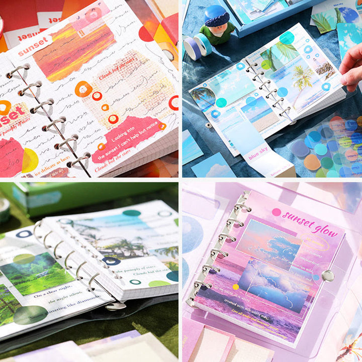 155pcs Natural Landscape Paper Sticker Crafts Journal Gift Set