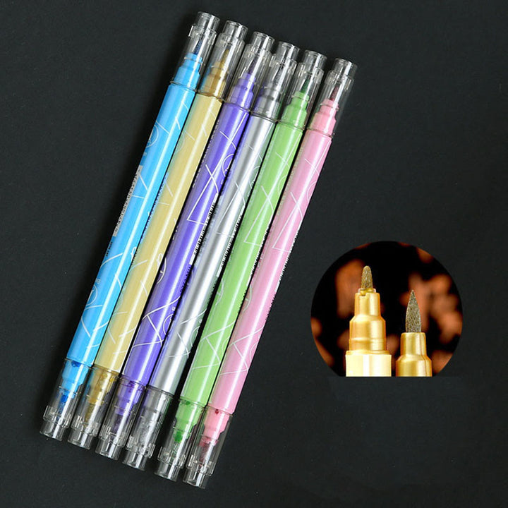 Metallic Marker Pens DIY Dual Tip Glitter Coloring Pen Set