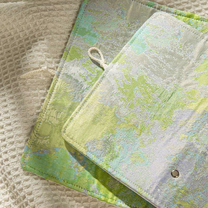 A6/ A5 Retro Green Cloth Cover Notebook For Daily Record