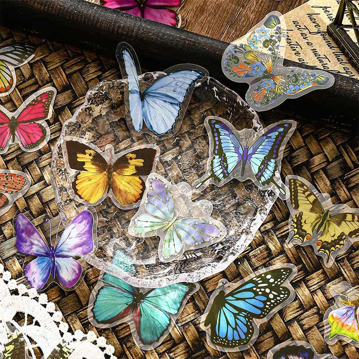 40pcs Pack Butterfly World Series PET Sticker For Journal Decor