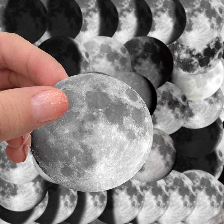 50pcs Moon Phase Series Sticker For DIY Journal Decor