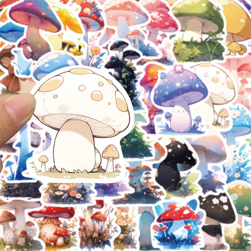 50pcs Cartoon Mushroom Plant Series Sticker For DIY Journal Decor