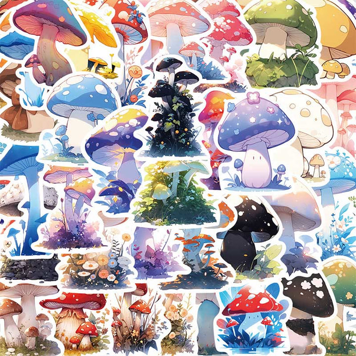 50pcs Cartoon Mushroom Plant Series Sticker For DIY Journal Decor